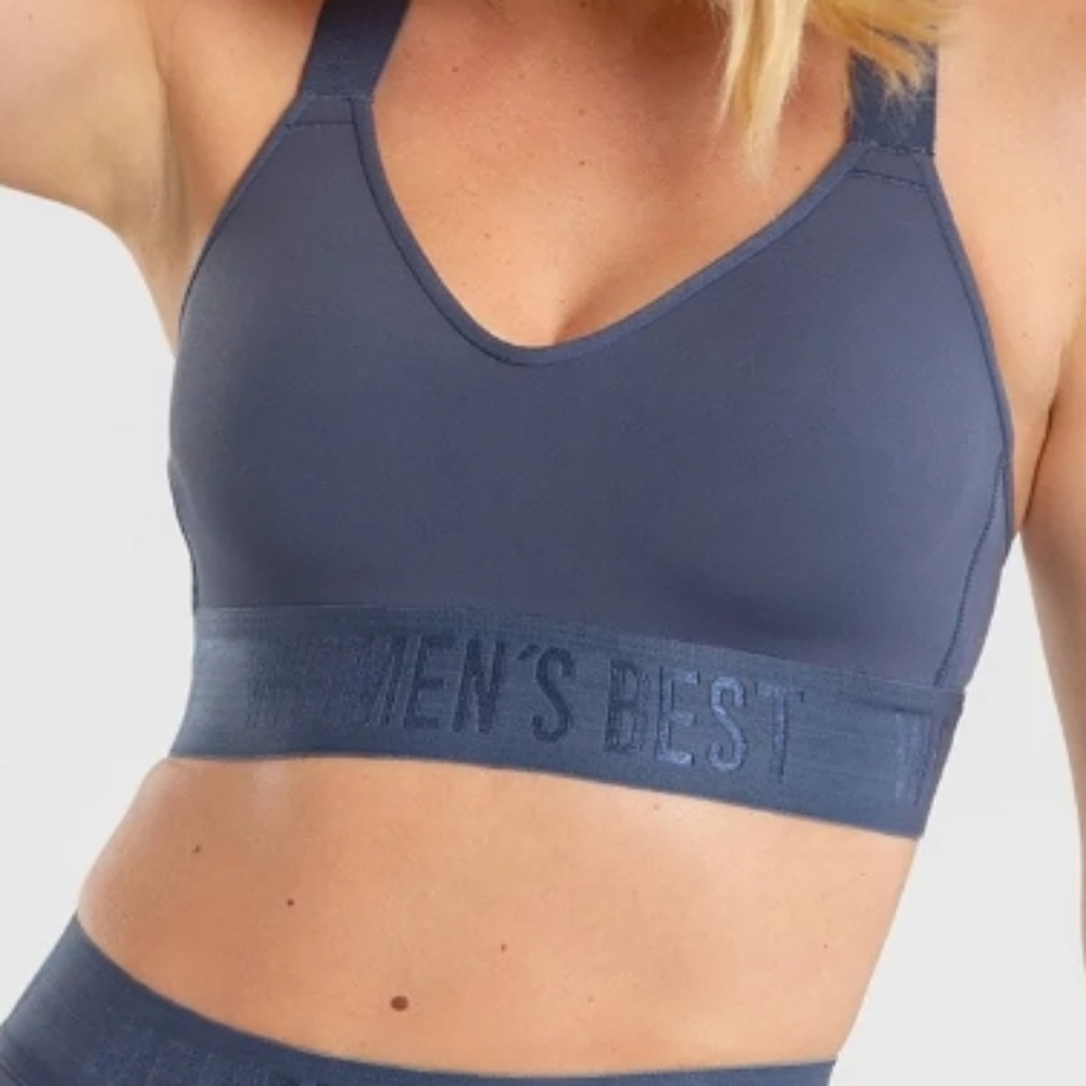 Women's Best Space Gray Sport Bra & Biker Shorts Activewear 2pc Set